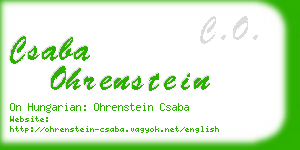 csaba ohrenstein business card